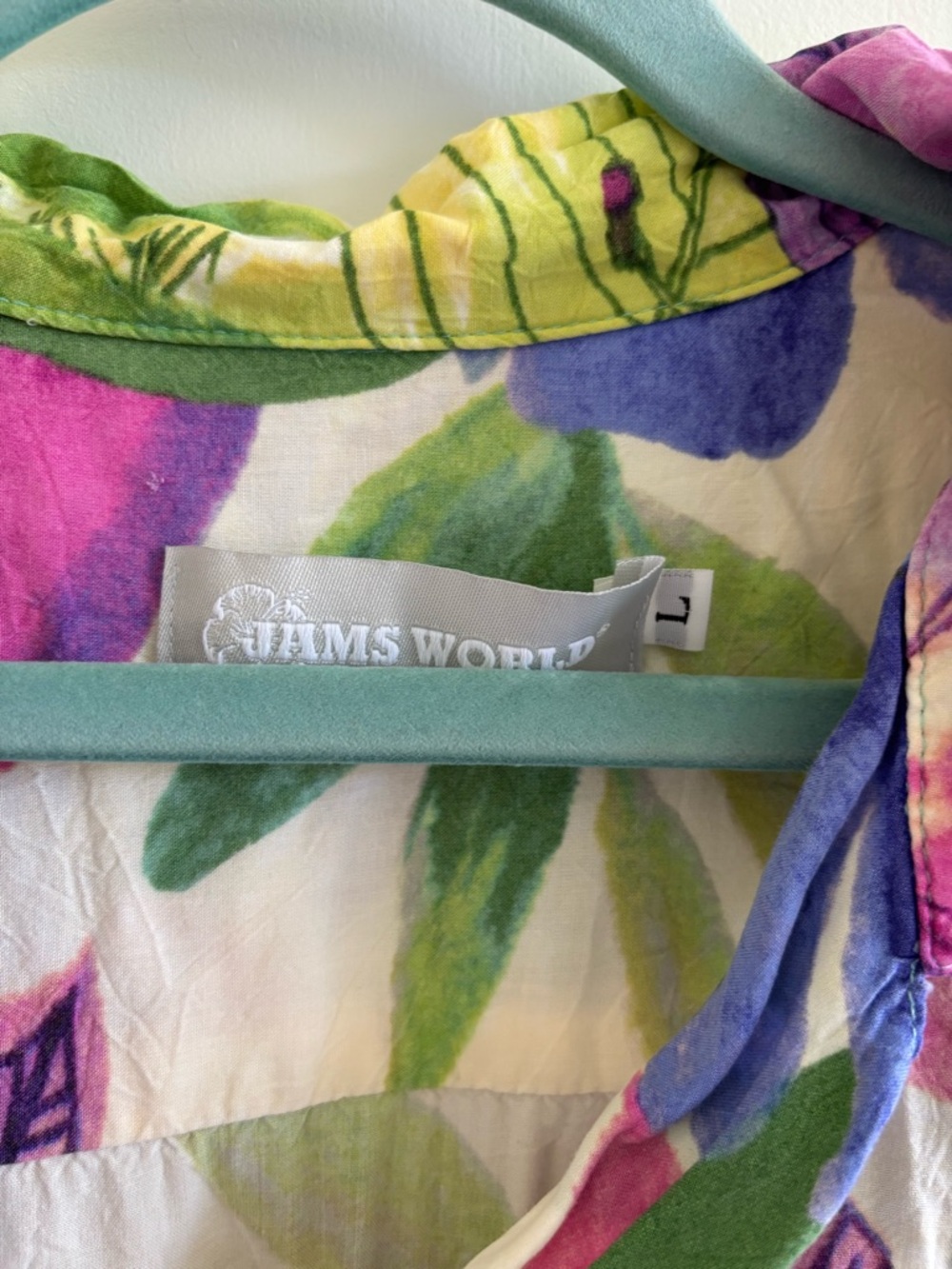 Jams World Segr sea grove short sleeve button down floral topical colorful - Picture 6 of 7